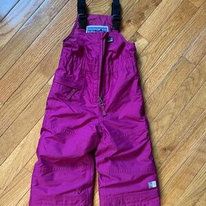 Patagonia EUC kids snow pants bibs fuschia 12m